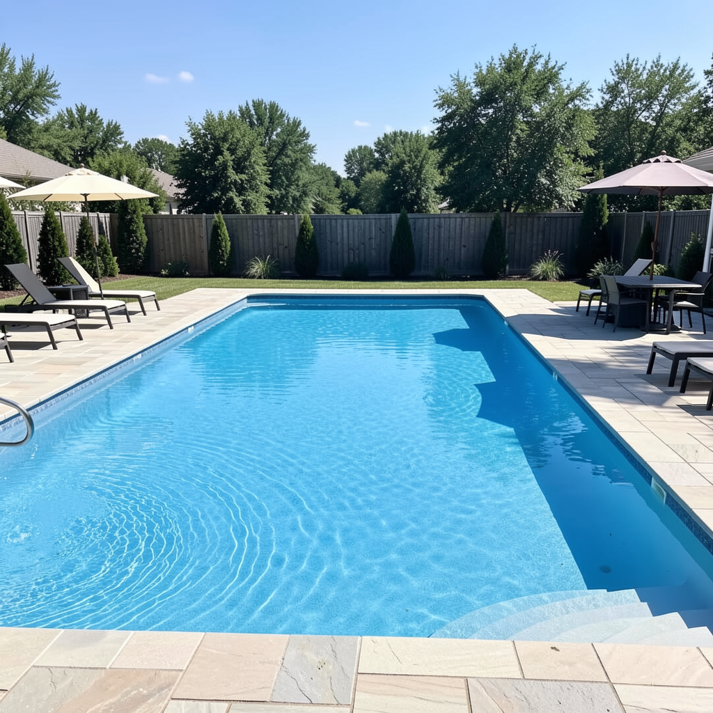 Crystal clear pool after professional maintenance